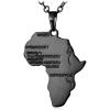 U7 Animals Necklace for Women Stainless Steel Pig/Dog/Elephant Pendant Necklace Lucky Jewelry(Africa Map-Black)