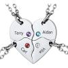 Heart Set of 4-Stainless & Birthstone