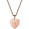 U7 Bible Verse Necklaces for Men Women Stainless Steel/18K Gold Plated Prayer Hands Coin Medal Pendant Necklace Christan Jewlery Gift (22-26Inch)(03-Rose Gold-Heart)