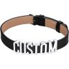 U7 Black Leather Choker Collar Custom with Platinum/18K Gold Plated Initial Names, Personalized Punk Jewelry for Cosplay, Adjustable Length 13-17 Inch(01.Custom(platinum)-19mm wide)