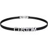 U7 Black Leather Choker Collar Custom with Platinum/18K Gold Plated Initial Names, Personalized Punk Jewelry for Cosplay, Adjustable Length 13-17 Inch(02.Custom(platinum)-5.5mm wide)
