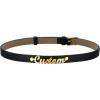 U7 Black Leather Choker Collar Custom with Platinum/18K Gold Plated Initial Names, Personalized Punk Jewelry for Cosplay, Adjustable Length 13-17 Inch(07.Nameplate gold-10mm wide)