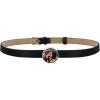 U7 Black Leather Choker Collar Custom with Platinum/18K Gold Plated Initial Names, Personalized Punk Jewelry for Cosplay, Adjustable Length 13-17 Inch(08.photo choker-10mm wide)