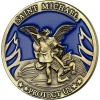 U7 Brooches Jewelry for Women Men, Stainless Steel 18K Gold Plated Classic Feather/Flower/Tree of Life/Custom Photo/Breast Cancer Awareness Pink Ribbion Brooches and Pins for Wedding Dress or Party(St. michael medal/blue)