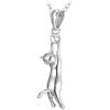 U7 Cat Pendant Necklace for Women Stainless Steel Cute Kitty Cat Jewelry Gift(01-Platinum)