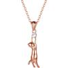 U7 Cat Pendant Necklace for Women Stainless Steel Cute Kitty Cat Jewelry Gift(01-Rose Gold)