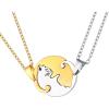 U7 Cat Pendant Necklace for Women Stainless Steel Cute Kitty Cat Jewelry Gift(02-Round Cat Set-Gold+Steel)