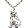 U7 Cat Pendant Necklace for Women Stainless Steel Cute Kitty Cat Jewelry Gift(07-Big Cat-Stainless)