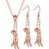 U7 Cat Pendant Necklace for Women Stainless Steel Cute Kitty Cat Jewelry Gift(Rose Gold(Necklace+Earrings))