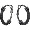 U7 Chunky Hoop Earrings for Women, Thick Gold Plated/Black Stainless Steel Hoops Earrings Statement Jewelry, 30/40/60/80mm(1.Black)