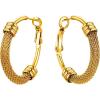 U7 Chunky Hoop Earrings for Women, Thick Gold Plated/Black Stainless Steel Hoops Earrings Statement Jewelry, 30/40/60/80mm(1.Gold)