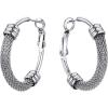 U7 Chunky Hoop Earrings for Women, Thick Gold Plated/Black Stainless Steel Hoops Earrings Statement Jewelry, 30/40/60/80mm(1.Silver)