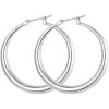 U7 Chunky Hoop Earrings for Women, Thick Gold Plated/Black Stainless Steel Hoops Earrings Statement Jewelry, 30/40/60/80mm(2.Silver)