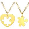 U7 Couple Necklaces for Women Men,Stainless Steel/Black/18K Gold Plated Puzzle Piece Pendant BFF Necklaces Gift(Basic-Gold)