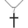 U7 Cross Necklace for Men, Stainless Steel Silver Black Gold Mens Cross Necklace, 22-24 Inches(1.silver)