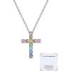 5.Small Colorful CZ Cross-Silver (for my grandmother)