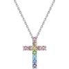 5.Small Colorful CZ Cross-Silver (for my wife)