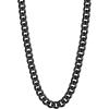U7 Cuban Link Chain Necklace, Stainless Steel/Black/Gold Plated Chunky Curb Chain Necklace for Men Women, 14-30 Inches, 3/6/9/12 mm Width(i. 9mm Black)