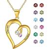 C:Gold Plated Sterling Silver-2 Names&Stones