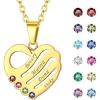 B:Gold Plated Sterling Silver-4 Names&Stones