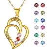 C:Gold Plated Sterling Silver-3 Names&Stones
