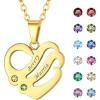 B:Gold Plated Sterling Silver-2 Names&Stones