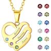 B:Gold Plated Sterling Silver-3 Names&Stones