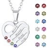 B:Sterling Silver-4 Names&Stones