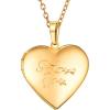 U7 Custom Photo Locket Necklace – Oval & Heart Shaped Locket – Gold/Silver/Rose Gold Personalized Image Necklaces for Women(03-Gold I Love You)