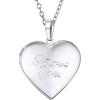 U7 Custom Photo Locket Necklace – Oval & Heart Shaped Locket – Gold/Silver/Rose Gold Personalized Image Necklaces for Women(03-Platinum I Love You)