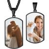 23-both sides photo custom-dog tags black