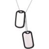 U7 Custom Photo Necklace for Men Women, Stainless Steel Black Gold Color Dog Tag – Personalized Text Engraved Memory Heart/Round Square Shaped Picture Pendant Necklaces Lover Gift Mothers Fathers Day(04.2pcs Dog Tag(stainless)-blank)
