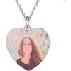 U7 Custom Photo Necklace for Men Women, Stainless Steel Black Gold Color Dog Tag – Personalized Text Engraved Memory Heart/Round Square Shaped Picture Pendant Necklaces Lover Gift Mothers Fathers Day(13.Heart(stainless))