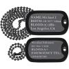U7 Custom Photo Necklace for Men Women, Stainless Steel Black Gold Color Dog Tag – Personalized Text Engraved Memory Heart/Round Square Shaped Picture Pendant Necklaces Lover Gift Mothers Fathers Day(04.2pcs Dog Tag(black)-custom text)
