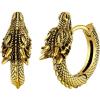 U7 Dragon Earrings Stainless Steel/18K Gold/Black/S925 Sterling Silver Hoop Earrings for Men Women, Personalized Punk Rock Huggie Earrings, Hypoallergenic(01.Dragon-Gold)
