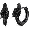 U7 Dragon Earrings Stainless Steel/18K Gold/Black/S925 Sterling Silver Hoop Earrings for Men Women, Personalized Punk Rock Huggie Earrings, Hypoallergenic(01.Dragon-Black)