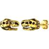 U7 Dragon Earrings Stainless Steel/18K Gold/Black/S925 Sterling Silver Hoop Earrings for Men Women, Personalized Punk Rock Huggie Earrings, Hypoallergenic(04.Dinosaur-Gold)