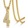 U7 Gold Initial Number Necklace for Men Women, 18K Gold/Silver Plated Diamond CZ Letter Pendant Necklace Big A-Z 0-9 Hip Hop Jersey, Customerized Letter Wheat Chain 22 Inch for Athletes Rappers(4-Gold)