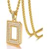 U7 Gold Initial Number Necklace for Men Women, 18K Gold/Silver Plated Diamond CZ Letter Pendant Necklace Big A-Z 0-9 Hip Hop Jersey, Customerized Letter Wheat Chain 22 Inch for Athletes Rappers(D-Gold)