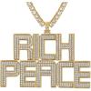 U7 Gold Initial Number Necklace for Men Women, 18K Gold/Silver Plated Diamond CZ Letter Pendant Necklace Big A-Z 0-9 Hip Hop Jersey, Customerized Letter Wheat Chain 22 Inch for Athletes Rappers(z. Custom 2 Row Number/Initial-Gold)