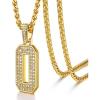 U7 Gold Initial Number Necklace for Men Women, 18K Gold/Silver Plated Diamond CZ Letter Pendant Necklace Big A-Z 0-9 Hip Hop Jersey, Customerized Letter Wheat Chain 22 Inch for Athletes Rappers(0-Gold)