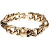 U7 Gothic Skull Bracelets for Men Women, Stainless Steel/18K Gold Plated/Silver Black Punk Skeleton Head Chain Bracelet Party Accessories for Rapper Biker(02 Skull/Gold(Medium))