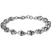 U7 Gothic Skull Bracelets for Men Women, Stainless Steel/18K Gold Plated/Silver Black Punk Skeleton Head Chain Bracelet Party Accessories for Rapper Biker(03 Skull/Stainless(Small))
