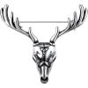 U7 Gothic Skull Brooches Pin for Halloween Men Women Stainless Steel Silver Black Viking Rune/Wolf Head/Deer/Spider Animal Gothic Brooch Scarf Dress Lapel Pins(Antler Deer)