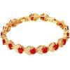 U7 Green Emerald/Blue/Red/Colorful Tennis Bracelets, 18K Gold Plated Platinum Link Chain Diamond Cut Simulated Gem Crystal Bracelet,Resizable Length 6-8 Inches,Wedding Mothers Day Gift for Women(Gold & Red)