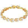 U7 Green Emerald/Blue/Red/Colorful Tennis Bracelets, 18K Gold Plated Platinum Link Chain Diamond Cut Simulated Gem Crystal Bracelet,Resizable Length 6-8 Inches,Wedding Mothers Day Gift for Women(Gold & White)