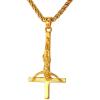 Inverted crucifix cross-gold