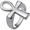 imageU7 Jewelry Ankh Rings Ancient Egyptian Eye of Ra Horus Ring Stainless SteelGold PlatedBlack Color Egypt Symbol Rings for Men Women01Ankh CrossSteel