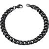 U7 Link Bracelets for Men, Cuban Link/Rope/Watch Band Solid Bracelet, Silver Black Gold Color Wrist Bracelet 3/6/9/12/15mm Width, 6.5/7.5/8.3 Inch Length, Hand Chain Jewelry for Mens Women(c. Cuban 9mm-Black)