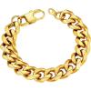 imageU7 Link Bracelets for Men Cuban LinkRopeWatch Band Solid Bracelet Silver Black Gold Color Wrist Bracelet 3691215mm Width 657583 Inch Length Hand Chain Jewelry for Mens Womenc Cuban 12mmGold